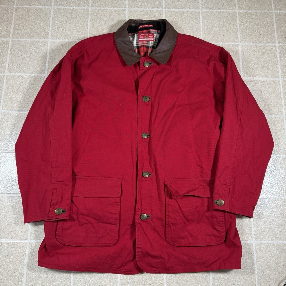 Vintage Marlboro Country Store Barn Chore Jacket Sz XL Red Plaid Blanket Lined